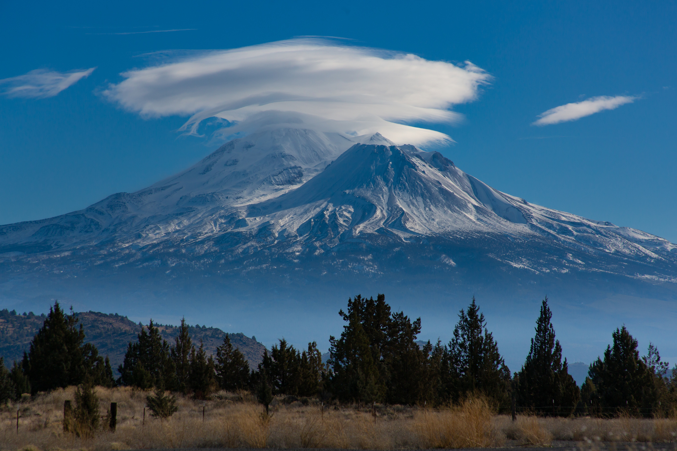 Lenticular Cloud over Mount Shasta, California